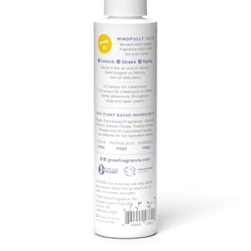 Grow Fragrance - Certified 100% Plant Based Air Freshener + Fabric Freshener Spray, Made With All Natural Essential Oils, Lavender Scent, 5 oz.