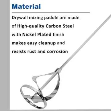 CHILI Tools Drywall Mixer, Paint Mixer for Drill, Drill Mixer Attachment in 1 to 5 gallon buckets, fits all standard drills, Dia. 3-1/8 Inch (80mm) / 15-3/4 Inch Length (Nickel Plated), Made In Taiwan