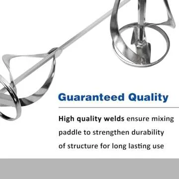 CHILI Tools Drywall Mixer, Paint Mixer for Drill, Drill Mixer Attachment in 1 to 5 gallon buckets, fits all standard drills, Dia. 3-1/8 Inch (80mm) / 15-3/4 Inch Length (Nickel Plated), Made In Taiwan