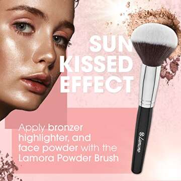 Foundation Blush Powder Brush Set - Eyeshadow Kabuki Brushes, 6 Piece Essential Makeup Brush Kit - Top Choice Premium Quality Synthetic Bristles