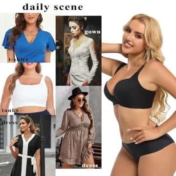 PRETTYWELL Push up Bra T-Shirt Bras for Women Wireless Plunge Bra Supportive Molded Pads Bras Comfort Lift up Deep V Neck Black