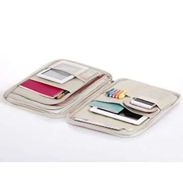 ti Zipper Portfolio Organizer A4 Note Pouch-Waterproof Document Bags/Zipper Binder/Paper Case for 12.5" Mac,Tablet,Pens,washi Tape,Journals,Sketch Books(Light Green)