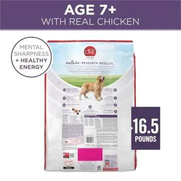 Purina ONE High Protein Dry Senior Dog Food Plus Vibrant Maturity Adult 7 Plus Formula - 16.5 lb. Bag