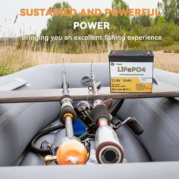 12V 50AH Lithium Battery,5000+ Deep Cycle LiFePO4 Battery with Built-in 50A BMS fit for Home Storage,Trolling Motor,RV,Off-Grid System,Solar Power System,Marine