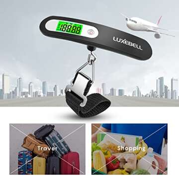 Digital Luggage Scale Gift for Traveler Suitcase Handheld Weight Scale 110lbs Black