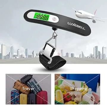 Digital Luggage Scale Gift for Traveler Suitcase Handheld Weight Scale 110lbs Black