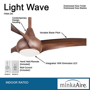 Minka-Aire Light Wave 52" Ceiling Fan, Stylish Design & Smart Features