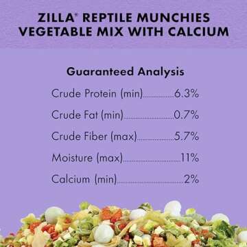 Zilla Reptile Food Munchies Vegetable Mix With Calcium, 4-Ounce