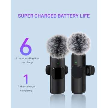 Zyerch 𝟮𝟬𝟮𝟰 Professional Wireless Lavalier Microphone for iPhone iPad, Wireless Micropho...