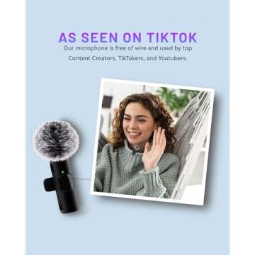 Zyerch Wireless Lavalier Microphone for iPhone and iPad