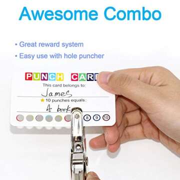 200 Pcs Reward Punch Cards - Behavior Incentive Awards for Kids Students Teachers - Business Loyalty...