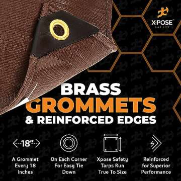 Super Heavy Duty 16 Mil Brown Poly Tarp Cover