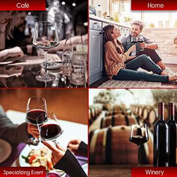 LUXBE Crystal Wine Glasses Set of 6 - 15.3 fl. oz