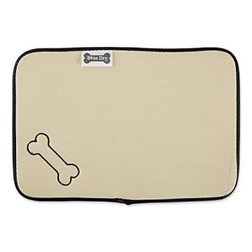 Bone Dry Machine Washable, Ultra Absorbent Pet Mat, 12x18", Gray Stripe