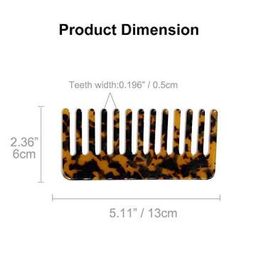 2-Pack Large Hair Detangling Comb, French Hair Comb Wide Teeth Pocket Comb for Thick Curly Wavy Hair...