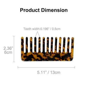 2-Pack Large Hair Detangling Comb, French Hair Comb Wide Teeth Pocket Comb for Thick Curly Wavy Hair...