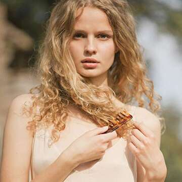 2-Pack Large Hair Detangling Comb, French Hair Comb Wide Teeth Pocket Comb for Thick Curly Wavy Hair, Detangler Comb Styling Comb