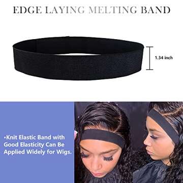 adorisla Hair Brush Set with 2 Pieces Lace Melting Bands, 6.9 Inches Double Sided Edge Brush, 8.7 Inches Bristle Brush, 9.2 Inches Pin Tail Comb, for Wigs and Hair, Pink