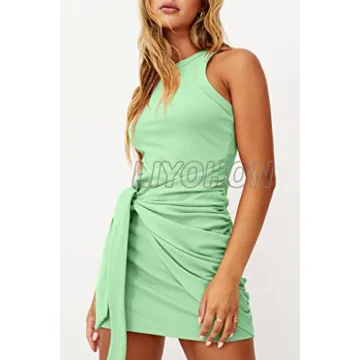 LIYOHON Women's Summer Casual Beach Dress in Green