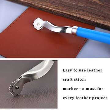 LUNARM 2 Pcs Tracing Wheel Sewing Tool, Plastic Handle Needle Point Tracing Wheel, Random Color Tracing Wheel Sewing Tool, Professional Stitch Marking Spacer for Arts and Leather Crafts