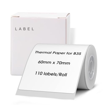 NIIMBOT Labels for B3S/K3 Label Printer, 2.36''x2.76''(60x70mm) Thermal Sticker Label, Waterproof, T...