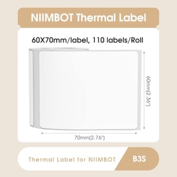 NIIMBOT Thermal Sticker Labels for B3S K3 Printer