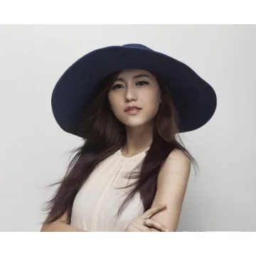 Women's Ridge Wide Floppy Brim Summer Beach Sun Hat Straw Cap Party Garden Travel (Black)