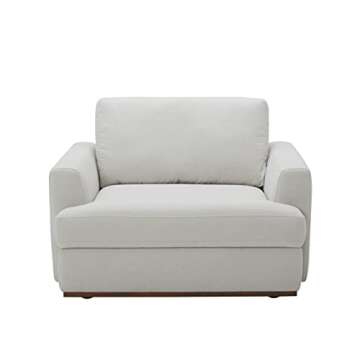 Amazon Brand – Rivet Modern Living Room Accent Chair, Chalk, 46.5"W x 37"D x 32.3"H