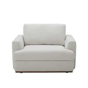Amazon Brand – Rivet Modern Living Room Accent Chair, Chalk, 46.5"W x 37"D x 32.3"H