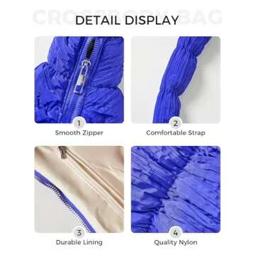 Quilted Crossbody Bag Designer Puffy Croissant Quilted Padding Hobo Bag Lightweight Shoulder Bag Cloud Bag Dumpling Bag