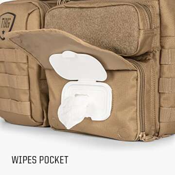 Tactical Baby Gear Deuce 3.0 Tactical Diaper Bag with Changing Mat (Coyote Brown)