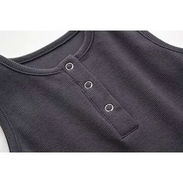 Teach Leanbh Baby Romper Cotton Sleeveless Button Down One Piece Linen Jumpsuit Coverall 3-24 Months (Army Green, 6-12 Months)