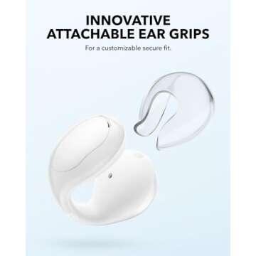 Soundcore C30i by Anker, Open-Ear Earbuds, Clip-On Headphones, Lightweight Comfort, Stable Fit, Firm-Shell Design, Attachable Ear Grips, Big Drivers for Clear Audio, 30H Play, IPX4 Water-Resistant