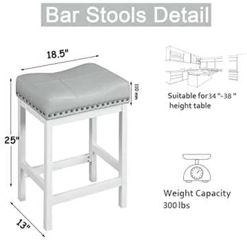 OUllUO Stylish Gray White Bar Stools for Kitchen