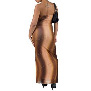 Faretumiya Chic Tube Maxi Dress Women Strapless Low Cut Backless Dress