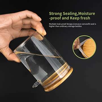 Airtight Food Storage Containers with Bamboo Lids and Spoons