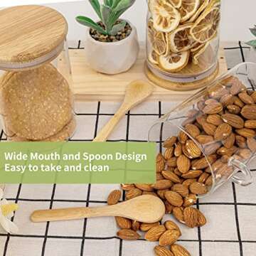 Airtight Food Storage Containers with Bamboo Lids and Spoons