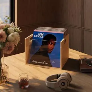 Stylish Multifunctional Record Storage Crate for Vinyl LPs