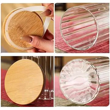 FANTESTICRYAN Stackable Glass Storage Jars Set of 5