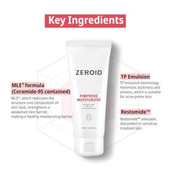 ZEROID Pimprove Moisturizer Korean Dermocosmetic | Hyaluronic Acid | Skin Barrier | 100ml (3.38 fl oz.)