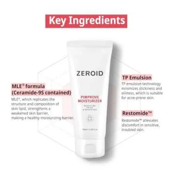 ZEROID Pimprove Moisturizer Korean Dermocosmetic | Hyaluronic Acid | Skin Barrier | 100ml (3.38 fl oz.)