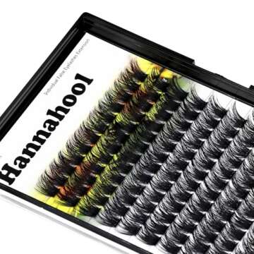 Hannahool Large Pack Wide Stem Cluster Eyelashes D Curl 10-20mm Available Handmade D Curl Wide Stem ...