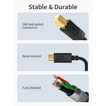 CableCreation USB C to B Printer Cable for Mac & MIDI