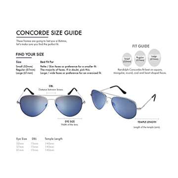 Randolph USA | Concorde Classic Aviator Sunglasses for Men or Women Polarized 100% UV