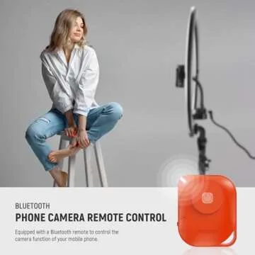 NEEWER Professional Ring Light with Stand and Phone Holder, 18 inch Ultra Thin, 45W 2900K-7000K TLCI98, Remote Shutter & App Control, Softer Lighting for Makeup Live Stream TikTok, RP18B Pro Black