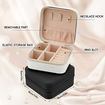 12 Pcs Travel Jewelry Case Bridesmaid Gift Boxes Jewelry Travel Organizer Small Jewelry Box Mini Sto...