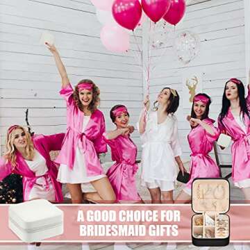 12 Pcs Travel Jewelry Case Bridesmaid Gift Boxes Jewelry Travel Organizer Small Jewelry Box Mini Storage Organizer Storage Box for Women Girls Bridesmaid Gift (White, Black)