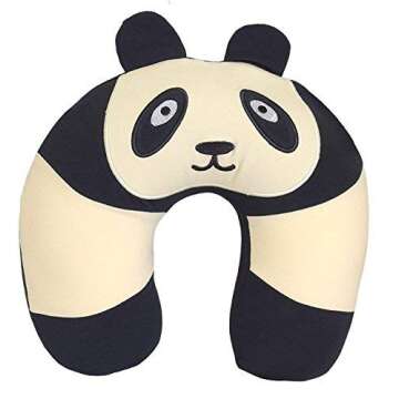 Yogibo Mates Neck Pillow - Comfortable Cylinder Pillow w/ Patented Fibead Filling - Removable Machine Washable Cotton & Spandex Cover - Perfect to Cuddle - Neck & Back Support - Panda