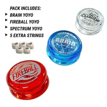Yomega 3 Legendary Spinners Set: The Original Yo-Yo with A Brain, Fireball & Spectrum LED Yo-Yos for...