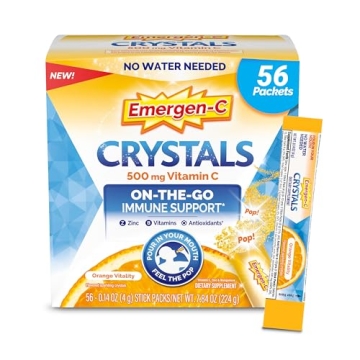 Emergen-C Crystals, On-The-Go Immune Support Supplement with Vitamin C, B Vitamins, Zinc and Mangane...